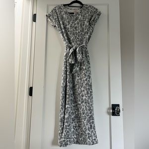 Dolan black and white print short-sleeved maxi dress